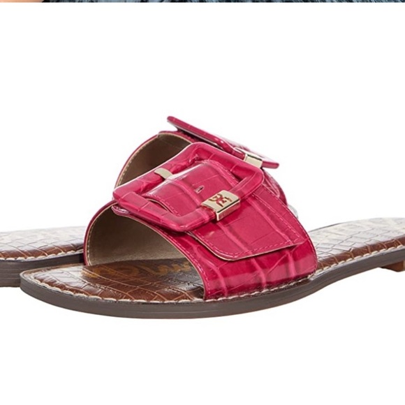 Sam Edelman Shoes - SAM EDELMAN GRANADA PINK PEONY BUCKLE SLIDE SANDALS